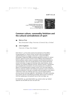 Common culture, commodity fetishism and the cultural