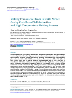 Making Ferronickel from Laterite Nickel Ore by Coal
