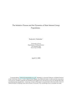 The Initiative Process and the Dynamics of State Interest Group