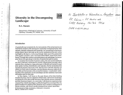 I Diversity in the Decomposing Landscape R.A. Hansen Department