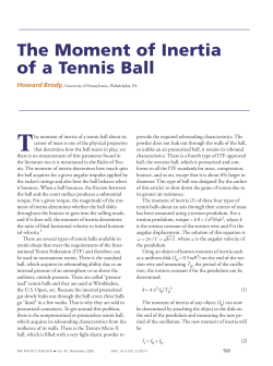 Moment of inertia of a tennis ball