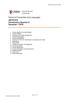 ARTS1570 Introductory Spanish A