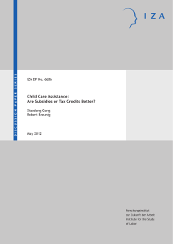 Child Care Assistance: Are Subsidies or Tax Credits Better?
