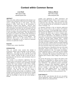 Context within Common Sense