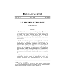 Is It Wrong to Sue for Rape? - Duke Law Scholarship Repository
