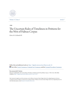 The Uncertain Rules of Timeliness in Petitions for the Writ of Habeas