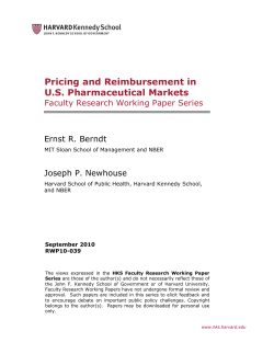 Pricing and Reimbursement in U.S. Pharmaceutical Markets