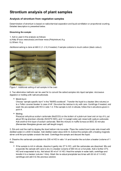 Determination of strontium analysis of plant samples