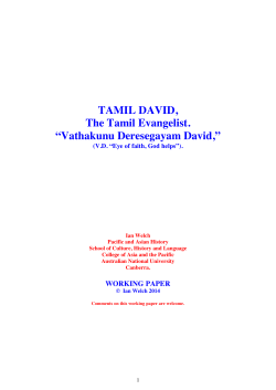 TAMIL DAVID, The Tamil Evangelist.