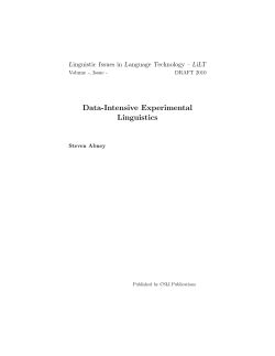 Data-Intensive Experimental Linguistics