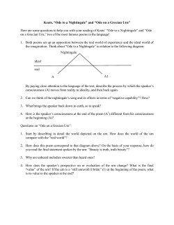 Keats, &ldquo;Ode to a Nightingale&rdquo; and &ldquo;Ode on a Grecian Urn&rdquo; Here are