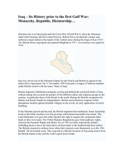 Iraq &ndash; Its History prior to the first Gulf War: Monarchy, Republic