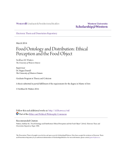 Food Ontology and Distribution: Ethical