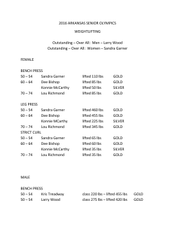 2016 ARKANSAS SENIOR OLYMPICS WEIGHTLIFTING
