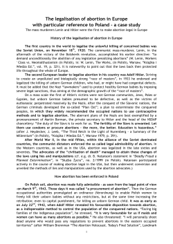 The legalisation of abortion in Europe