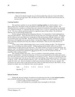 Chapter 5 CHAPTER 5: Rational Numbers there are two kinds of