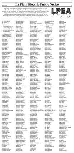 La Plata Electric Public Notice