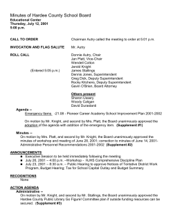 Minutes of Hardee County School Board