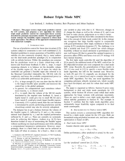 Robust Triple Mode MPC - The University of Sheffield