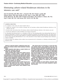 Eliminating catheter-related bloodstream