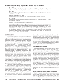 Growth shapes of Ag crystallites on the Si&bdquo;111&hellip; surface - PolyU