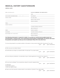Medical History Questionnaire