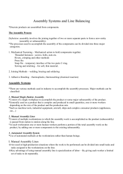 Assembly Systems and Line Balancing