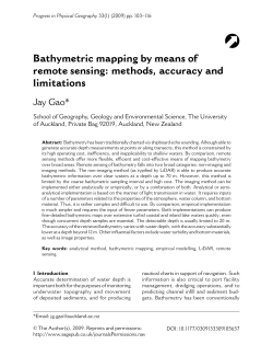 Jay GAO 2009 : Bathymetric mapping by means of remote sensing