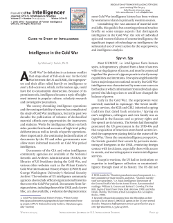 Intelligence in the Cold War - Association of Former Intelligence