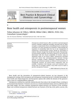 Bone health and osteoporosis in postmenopausal women