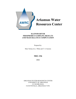 Phosphorus Mass Balance and Modeling in the Arkansas Portion of