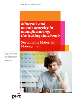 Minerals and metals scarcity in manufacturing