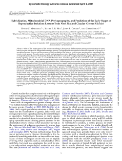 Hybridization, Mitochondrial DNA Phylogeography, and Prediction
