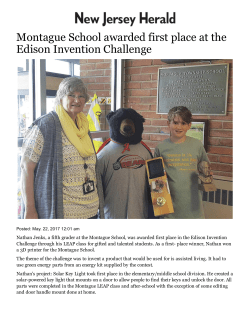 Montague School awarded first place at the Edison Invention