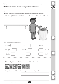 Maths Assessment Year 2: Multiplication and Division