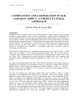competition and cooperation in sub- saharan africa: a cross
