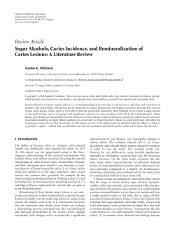 Review Article Sugar Alcohols, Caries Incidence, and
