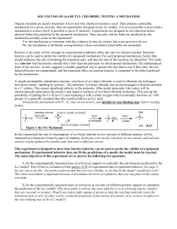 SOLVOLYSIS OF tert-BUTYL CHLORIDE: AN SN1 REACTION