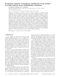 Frequency response of nonlinear oscillations of air column in a tube
