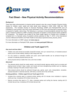 Fact Sheet - Canadian Society for Exercise Physiology