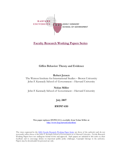 Faculty Research Working Papers Series