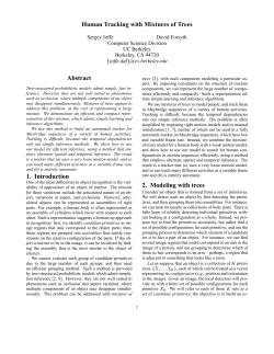 Human Tracking with Mixtures of Trees Abstract 1