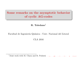 Some remarks on the asymptotic behavior of cyclic AG-codes