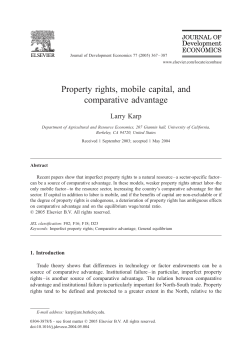 Property rights, mobile capital, and comparative advantage