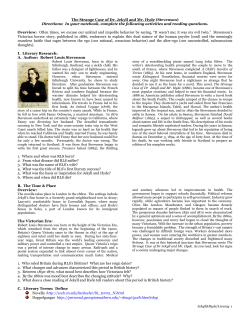 The Strange Case of Dr. Jekyll and Mr. Hyde