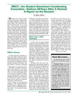 SNCC&mdash;the Student Nonviolent Coordinating Committee&mdash;Gathers