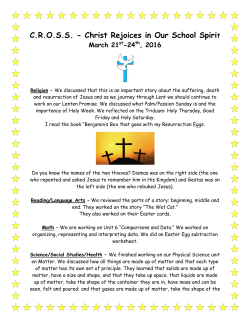 CROSS - Christ Rejoices in Our School Spirit March 21st