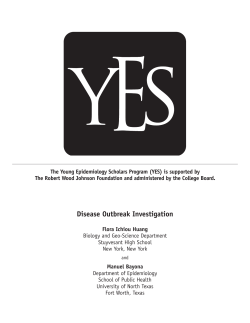 Disease Outbreak Investigation