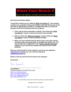 Blast Your Bench II&ldquo; Routine