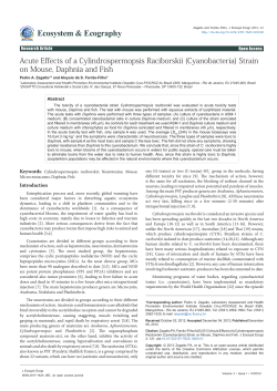Acute Effects of a Cylindrospermopsis Raciborskii (Cyanobacteria